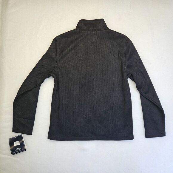NEW Charles River Fleece‎ Lined Heritage Rib Knit Jacket Zip Logo Black Mens M - Picture 2 of 11